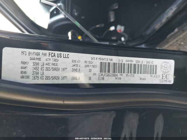 1C4RJFCG0GC336840 Jeep Grand Cherokee Overland