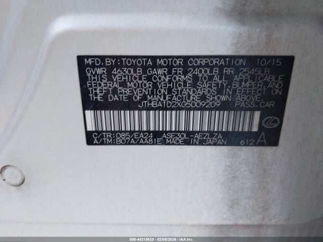 2016 LEXUS IS 200T JTHBA1D2XG5009209 Photo 8