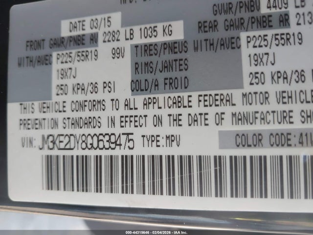 JM3KE2DY8G0639475 Mazda Cx-5 Grand Touring