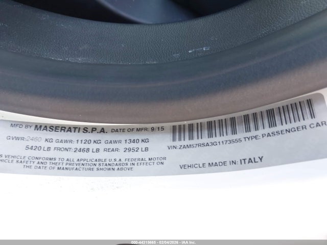 ZAM57RSA3G1173555 Maserati GHIBLI S