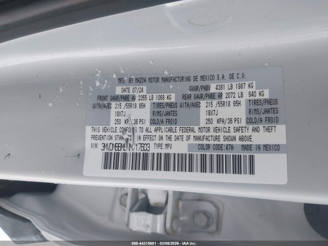 Aukcja sprzedaży 2024 Mazda Cx-30 2.5 S Select Sport, vin: 3MVDMBBM5RM717603, numer aukcji: 44315681
