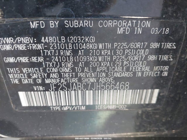 JF2SJABC7JH566468 Subaru Forester 2.5i