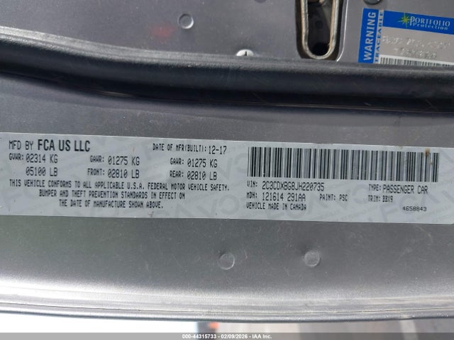 2C3CDXBG8JH220735 Dodge Charger Sxt Rwd