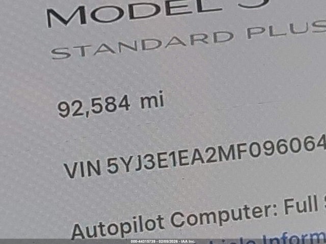 Tesla Model 3 Standard Range Plus Rear-wheel Drive 2021 5YJ3E1EA2MF096064 Image 16