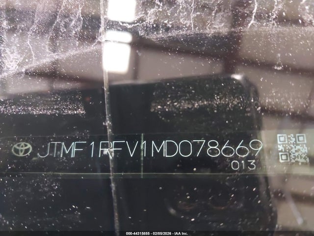 44315855 :رقم المزاد ، JTMF1RFV1MD078669 vin ، 2021 Toyota Rav4 Le مزاد بيع