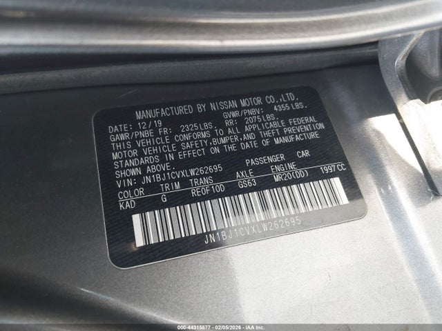 JN1BJ1CVXLW262695 Nissan Rogue Sport S Fwd Xtronic Cvt