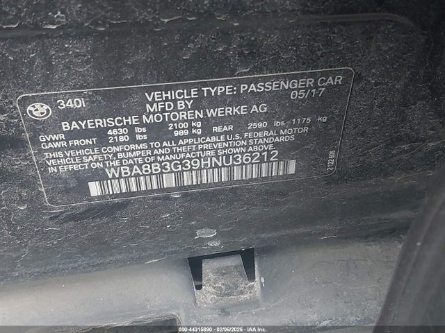 2017 BMW 340I WBA8B3G39HNU36212 Photo 8