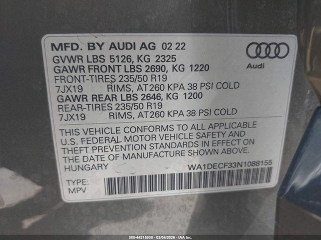2022 AUDI Q3 WA1DECF33N1088155 Photo 8