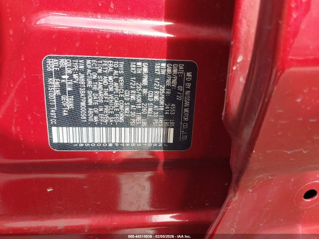 JN8BT3BA7PW000581 Nissan Rogue Sv Fwd