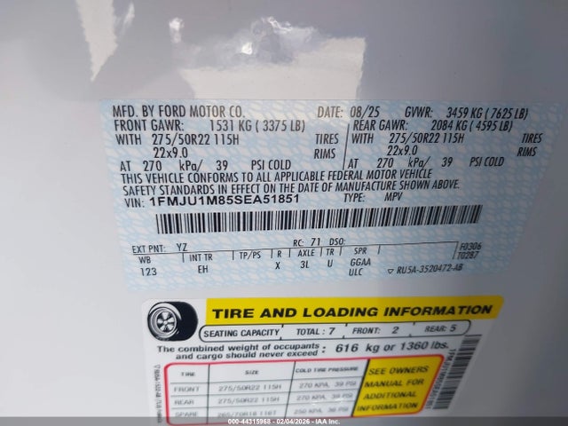 1FMJU1M85SEA51851 Ford Expedition Platinum