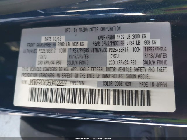Mazda Cx-5 Touring 2014 JM3KE2CY0E0402297 Image 9
