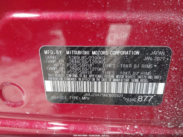 2021 MITSUBISHI OUTLANDER PHEV JA4J2VA75MZ000921 Photo 8