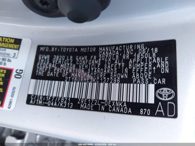 Toyota COROLLA LE 2019 2T1BURHE3KC137296 Image 9