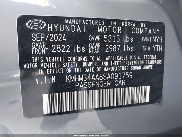 2025 HYUNDAI IONIQ 6 KMHM34AA8SA091759 Photo 8