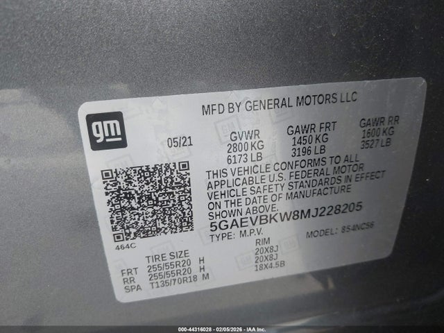5GAEVBKW8MJ228205 Buick Enclave Awd Premium