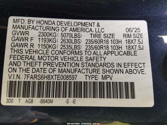 2026 HONDA CR-V HYBRID 7FARS6H8XTE008597 Photo 8