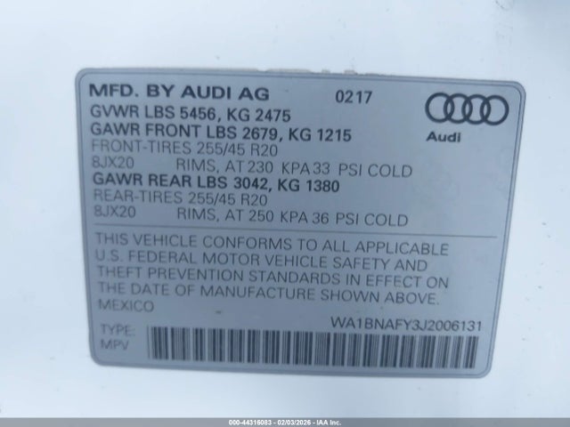 2018 AUDI Q5 WA1BNAFY3J2006131 Photo 8
