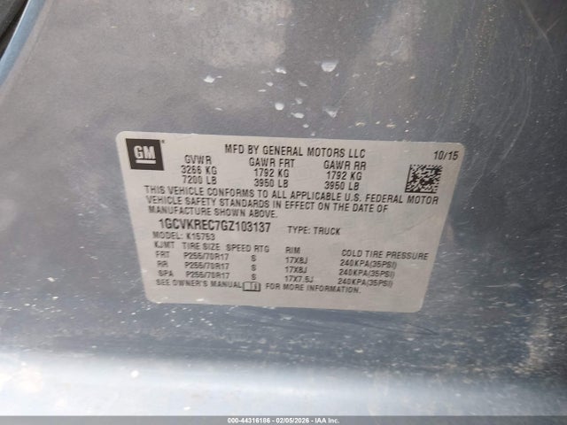 1GCVKREC7GZ103137 Chevrolet Silverado 1500 1lt