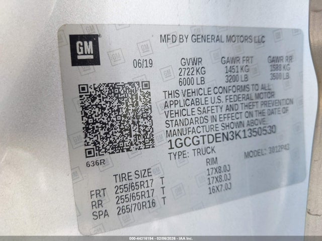 1GCGTDEN3K1350530 Chevrolet Colorado Z71