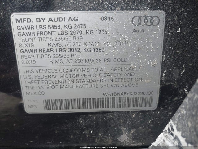 2018 AUDI Q5 WA1BNAFYXJ2230738 Photo 8