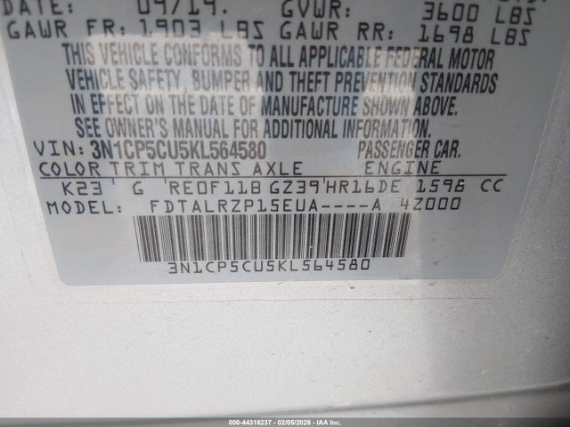 2019 NISSAN KICKS 3N1CP5CU5KL564580 Photo 8