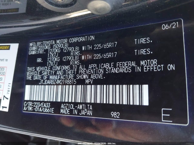 JTJDARBZ4M2198815 Lexus NX 300