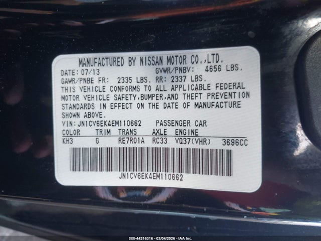 2014 INFINITI Q60 JN1CV6EK4EM110662 Photo 8