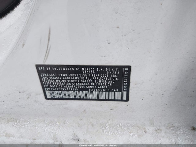 Продаж на аукціоні авто 2022 Volkswagen Jetta 1.5t S, vin: 3VWCM7BU0NM014685, номер лоту: 44316351