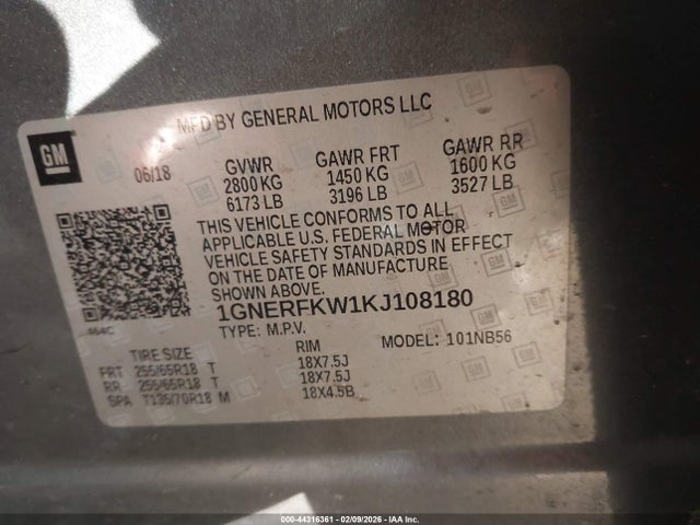 1GNERFKW1KJ108180 Chevrolet Traverse Ls