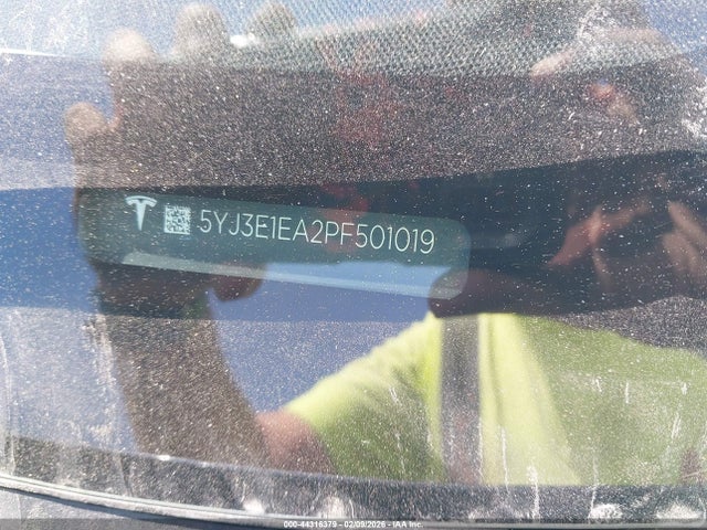 2023 Tesla Model 3 Rear-wheel Drive მანქანა იყიდება აუქციონზე, vin: 5YJ3E1EA2PF501019, აუქციონის ნომერი: 44316379