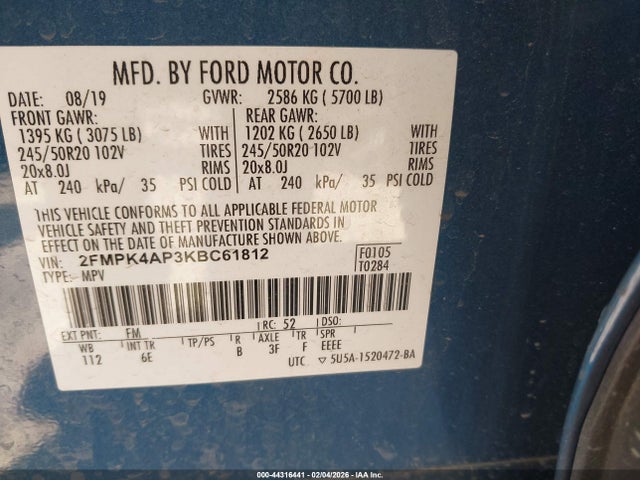 Ford EDGE ST 2019 2FMPK4AP3KBC61812 Image 9
