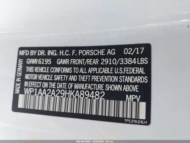 2017 PORSCHE CAYENNE WP1AA2A29HKA89482 Photo 8