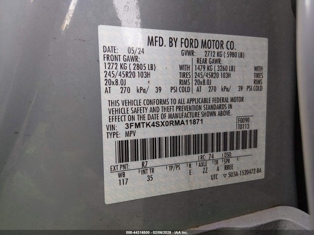 3FMTK4SX0RMA11871 Ford Mustang Mach-e Gt