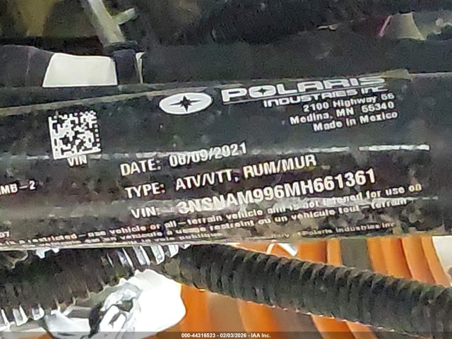 3NSNAM996MH661361 Polaris Rzr Xp 1000 High Lifter Edition