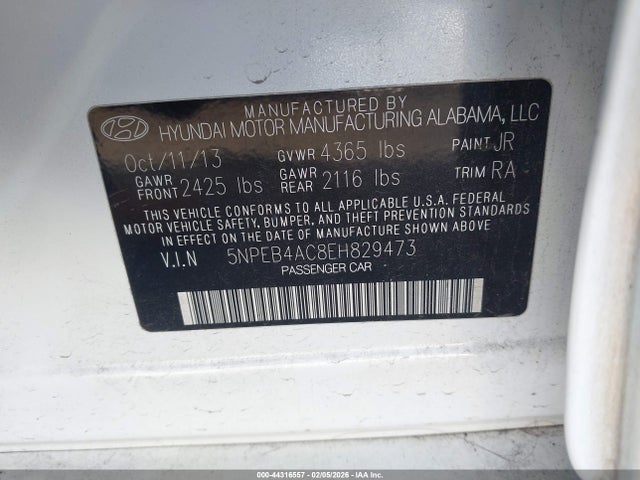 5NPEB4AC8EH829473 Hyundai SONATA GLS