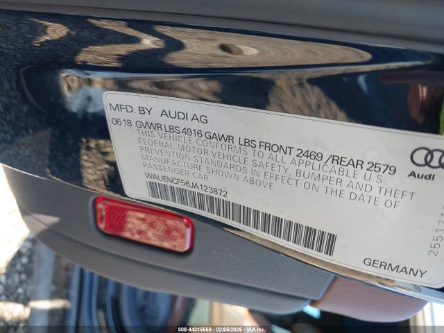 Aukcja sprzedaży 2018 Audi A5 2.0t Premium, vin: WAUENCF56JA123872, numer aukcji: 44316569
