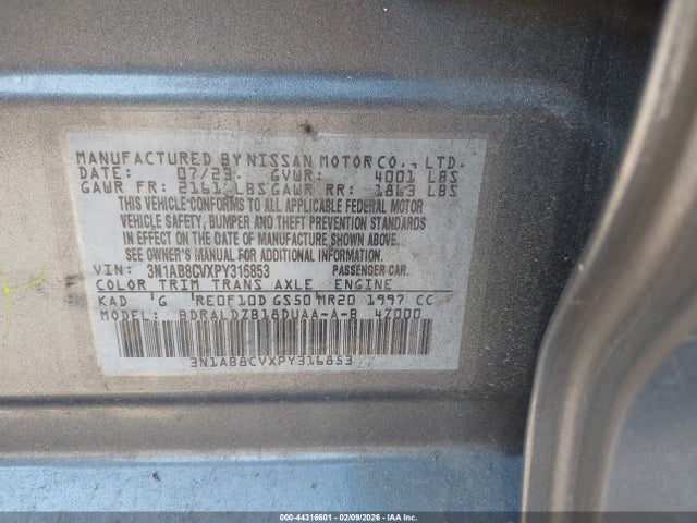 3N1AB8CVXPY316853 Nissan Sentra Sv Xtronic Cvt