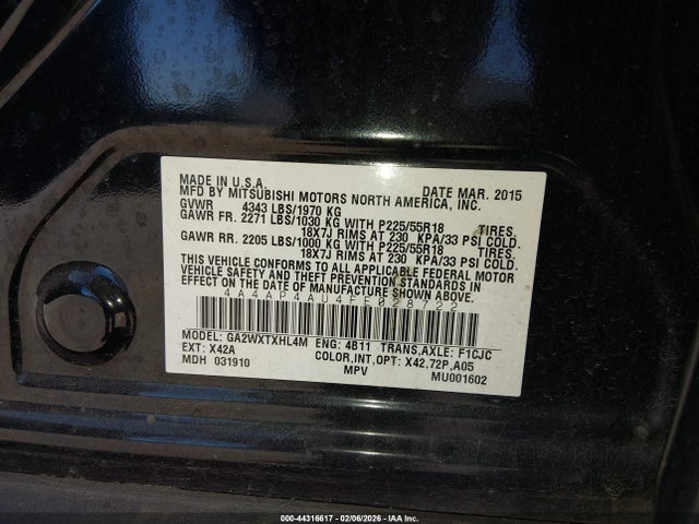 2015 MITSUBISHI OUTLANDER SPORT 4A4AP4AU4FE028722 Photo 8