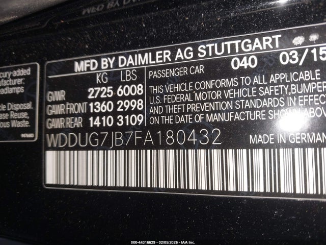 2015 MERCEDES-BENZ S 63 AMG WDDUG7JB7FA180432 Photo 8