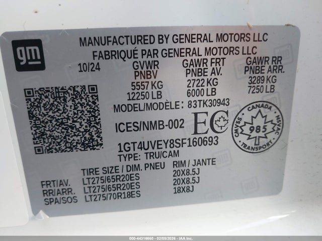 1GT4UVEY8SF160693 GMC Sierra 3500hd At4
