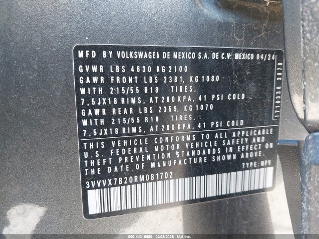Volkswagen Taos 1.5t Se 2024 3VVVX7B20RM081702 Image 9