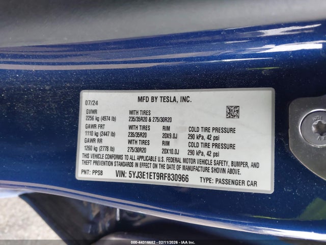 2024 TESLA MODEL 3 5YJ3E1ET9RF830966 Photo 8