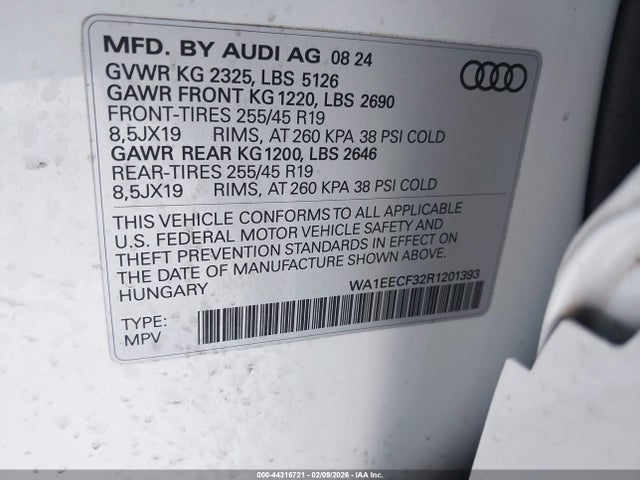 2024 AUDI Q3 WA1EECF32R1201393 Photo 8