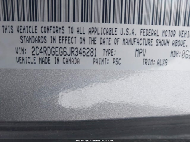 2018 DODGE GRAND CARAVAN 2C4RDGEG6JR346281 Photo 8