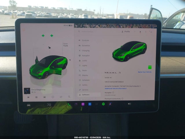 44316750 :رقم المزاد ، 5YJ3E1EA3NF298820 vin ، 2022 Tesla Model 3 Rear-wheel Drive مزاد بيع