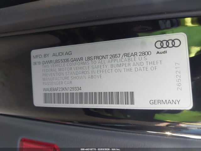 WAUE8AF23KN129334 Audi A6 45 Premium