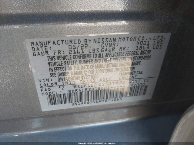 Nissan Sentra Sr Xtronic Cvt 2022 3N1AB8DV6NY271065 Image 9