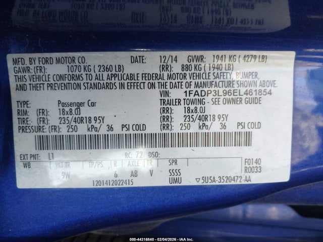 Ford FOCUS ST 2014 1FADP3L96EL461854 Image 9