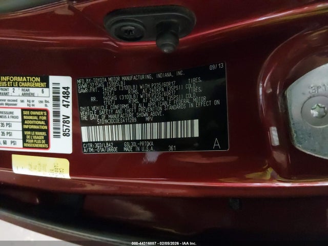 5TDYK3DC0ES411289 Toyota Sienna Xle V6 8 Passenger
