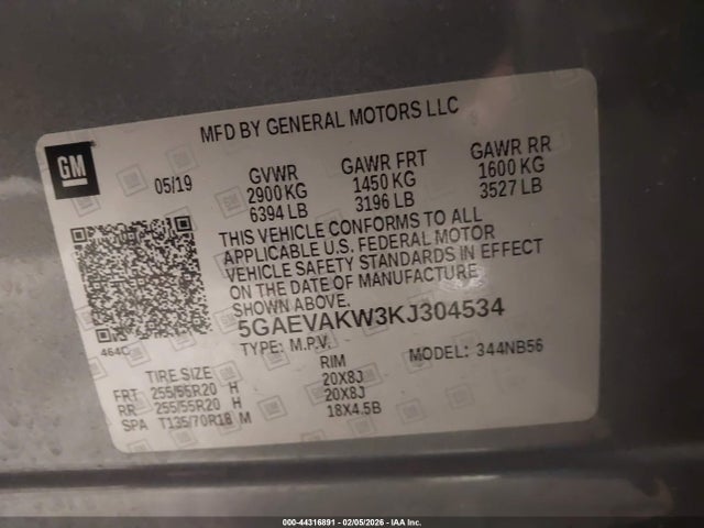 Продажа на аукционе авто 2019 Buick Enclave Awd Essence, vin: 5GAEVAKW3KJ304534, номер лота: 44316891